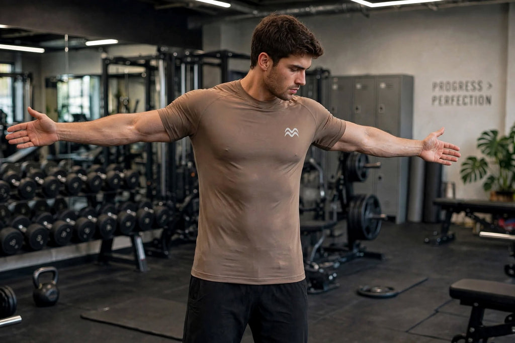 Men Half sleeve rapid dry | Body fit | Mocha mousse