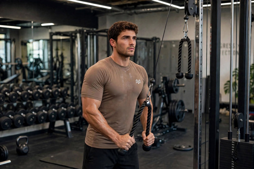 Men Half sleeve rapid dry | Body fit | Mocha mousse