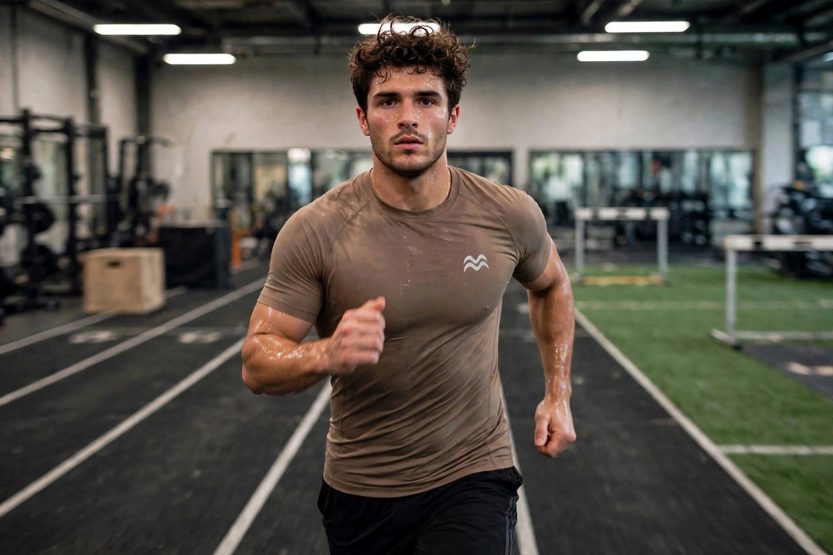 Men Half sleeve rapid dry | Body fit | Mocha mousse